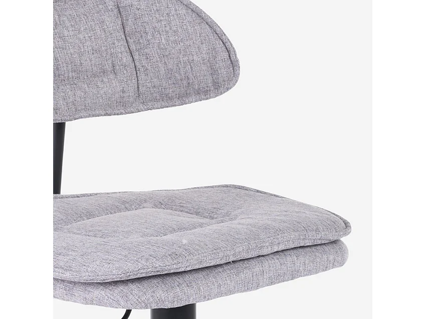 Taburete de bar de cocina ajustable moderno en tela tapizada Nashville. - Gris claro
