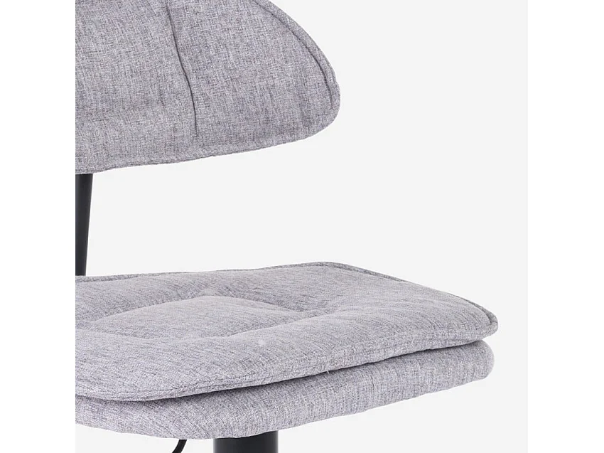 Taburete de bar de cocina ajustable moderno en tela tapizada Nashville. - Gris claro