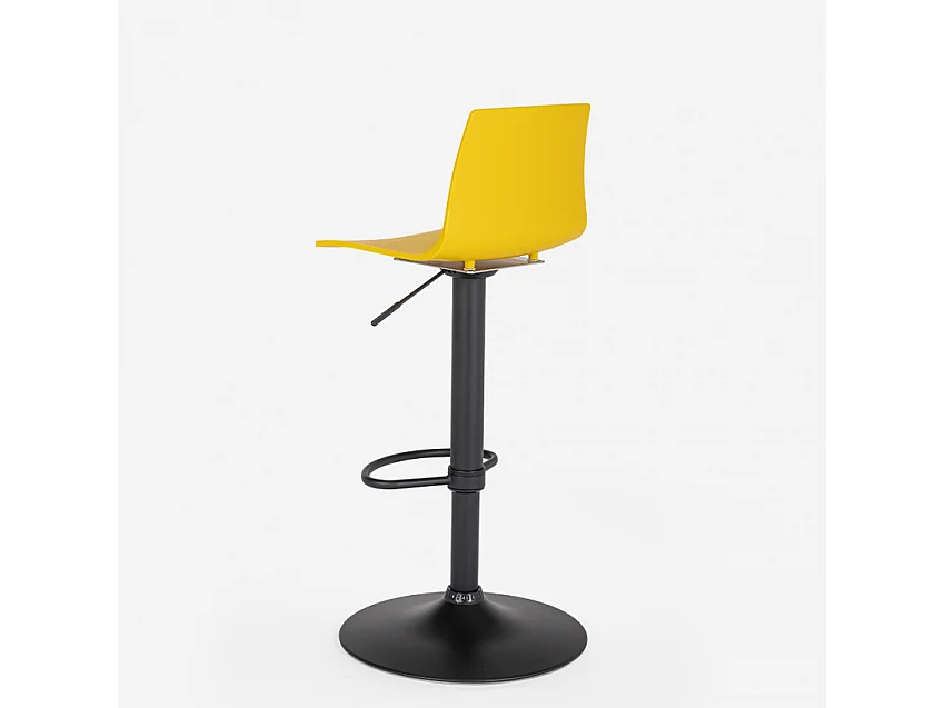 Design-Küchenbarhocker mit verstellbarem mattschwarzem Fuß Grand Soleil Imola Matt - Gelb