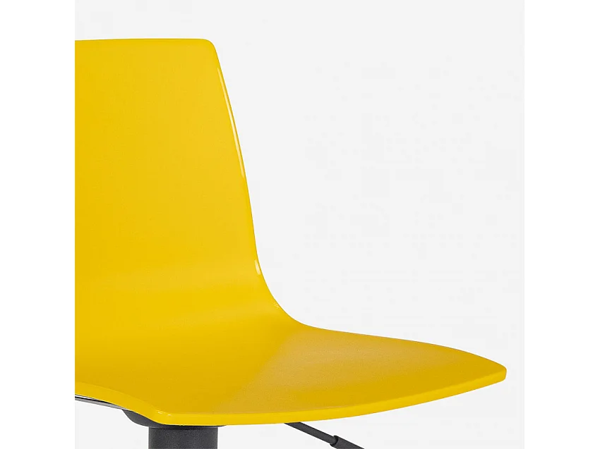 Design-Küchenbarhocker mit verstellbarem mattschwarzem Fuß Grand Soleil Imola Matt - Gelb