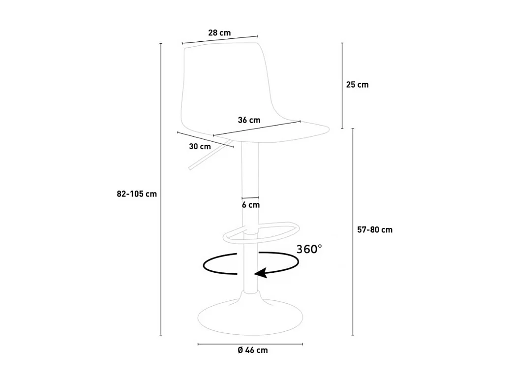 Design-Küchenbarhocker mit verstellbarem mattschwarzem Fuß Grand Soleil Imola Matt - Gelb