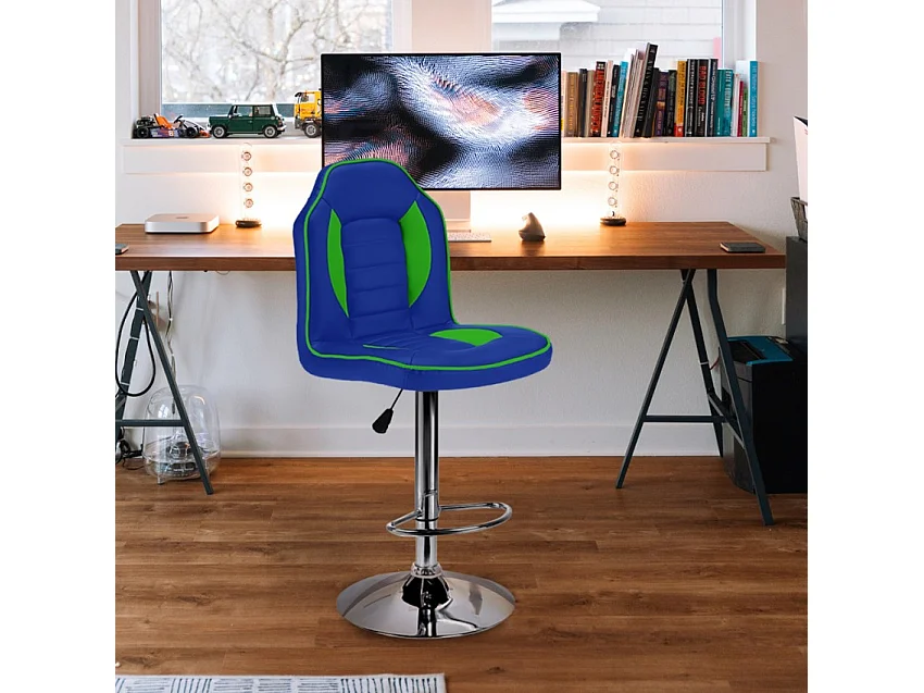 Racing Design Kunstlederhocker für Spielzimmer und Bars - Blau