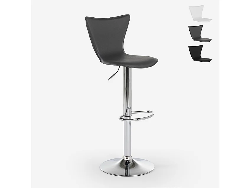 Folks Drehbarer Hocker Bar Küche elegantes modernes Design verstellbar - Grau