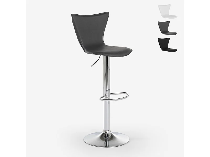 Folks Drehbarer Hocker Bar Küche elegantes modernes Design verstellbar - Grau