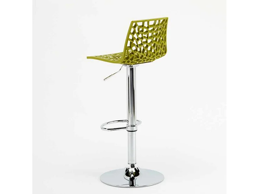 Barhocker mit Fußstütze Hoch Drehbar Höhenverstellbar für Küche Bar Grand Soleil Spider - Grün