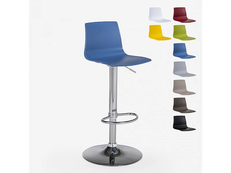 Höhenverstellbarer matter Designhocker Grand Soleil Imola Matt Küchenbar - Blau