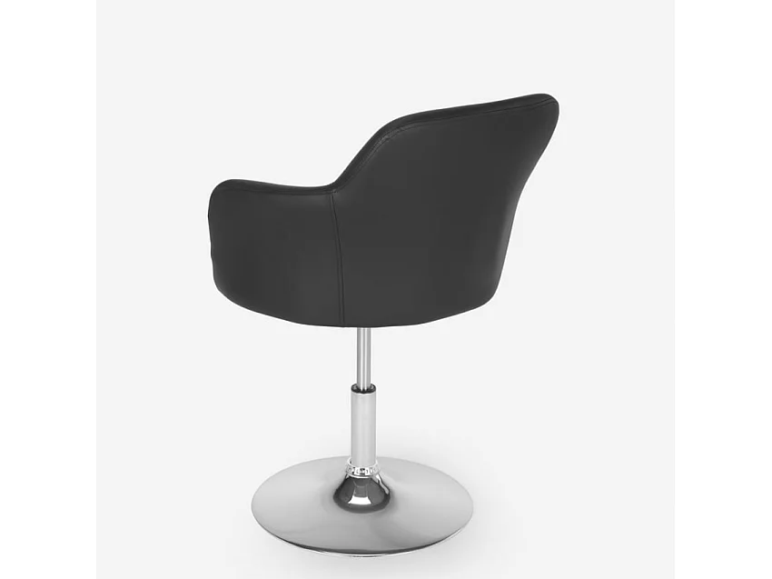 Taburete bar cocina giratoria butaca con reposabrazos regulables Ober - Negro