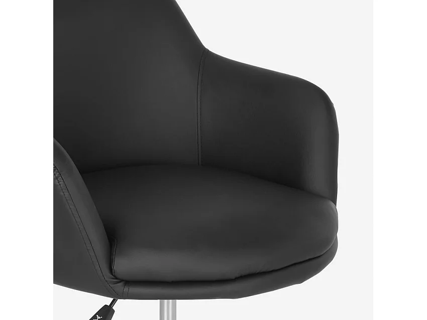 Taburete bar cocina giratoria butaca con reposabrazos regulables Ober - Negro