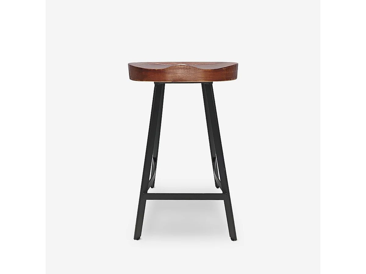 Hocker Industriell aus Holz und Metall für Küchen-Halbinsel Lumax