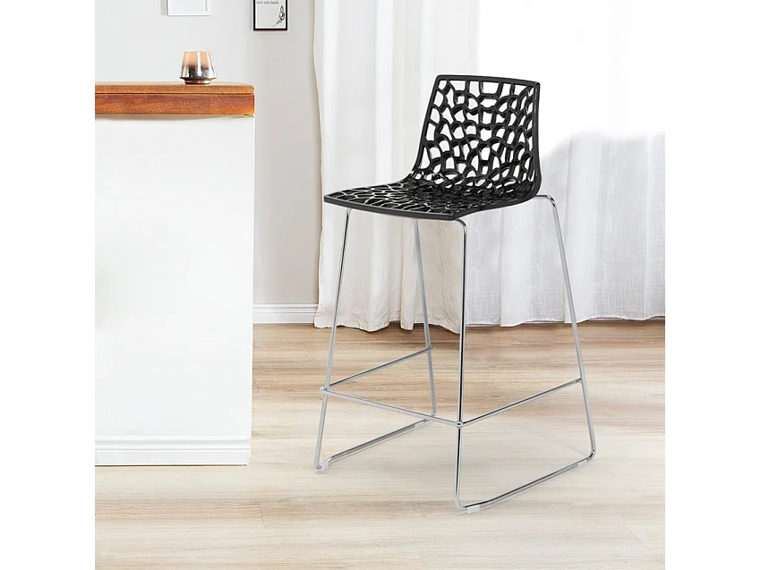 Grand Soleil Design Hocker für Küchenbar 64cm Mini Spider - Schwarz