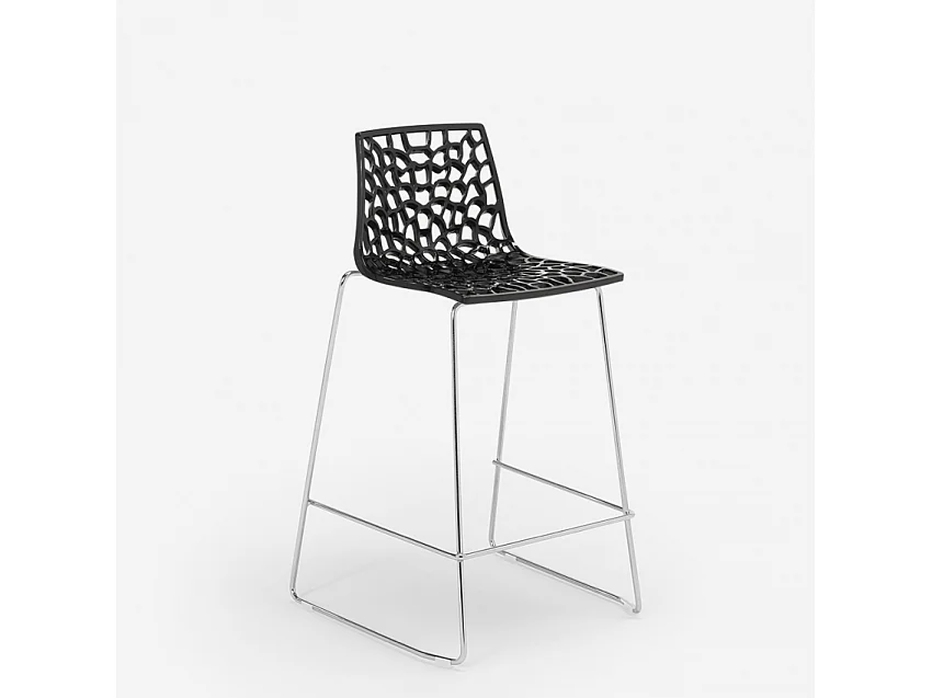 Grand Soleil Design Hocker für Küchenbar 64cm Mini Spider - Schwarz