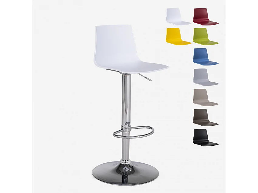 Höhenverstellbarer matter Designhocker Grand Soleil Imola Matt Küchenbar - Weiß