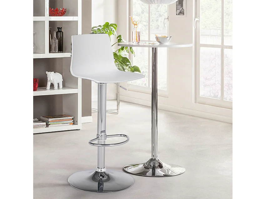 Höhenverstellbarer matter Designhocker Grand Soleil Imola Matt Küchenbar - Weiß