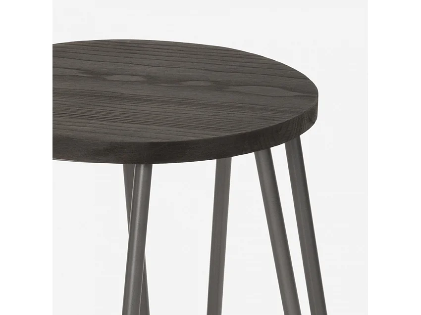 Taburete de madera de metal de diseño industrial para bares, restaurantes, cocinas Carbon One - Gris Oscuro