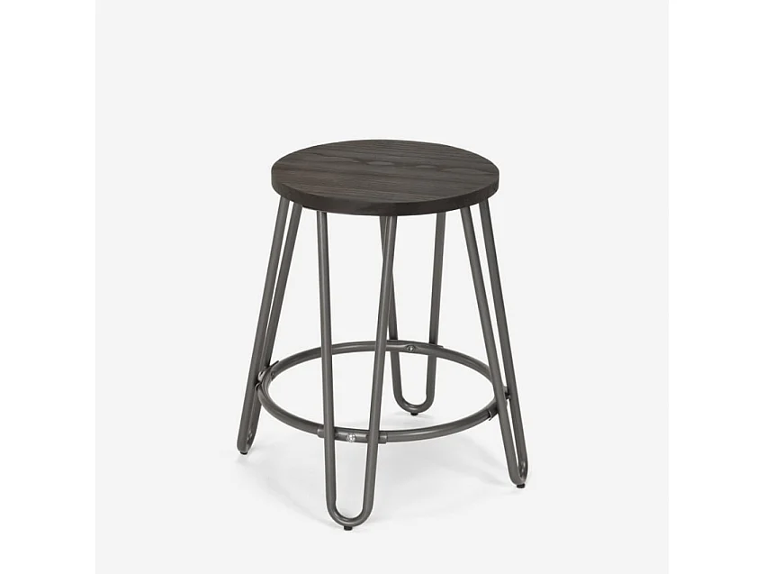 Tabouret de bars et restaurants au design industriel en métal Carbon One - Gris foncé