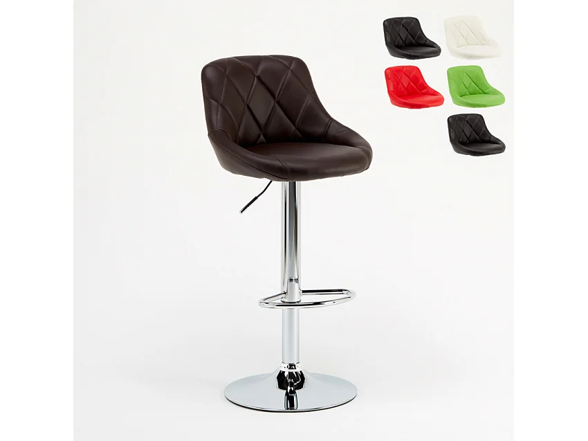 Großer fester schwenkbarer verstellbarer Küchenbarhocker mit Rückenlehne Philadelphia - Braun