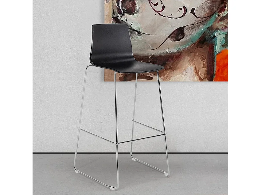 Grand Soleil Küchenbarhocker 74 cm Design Imola Slitta - Schwarz