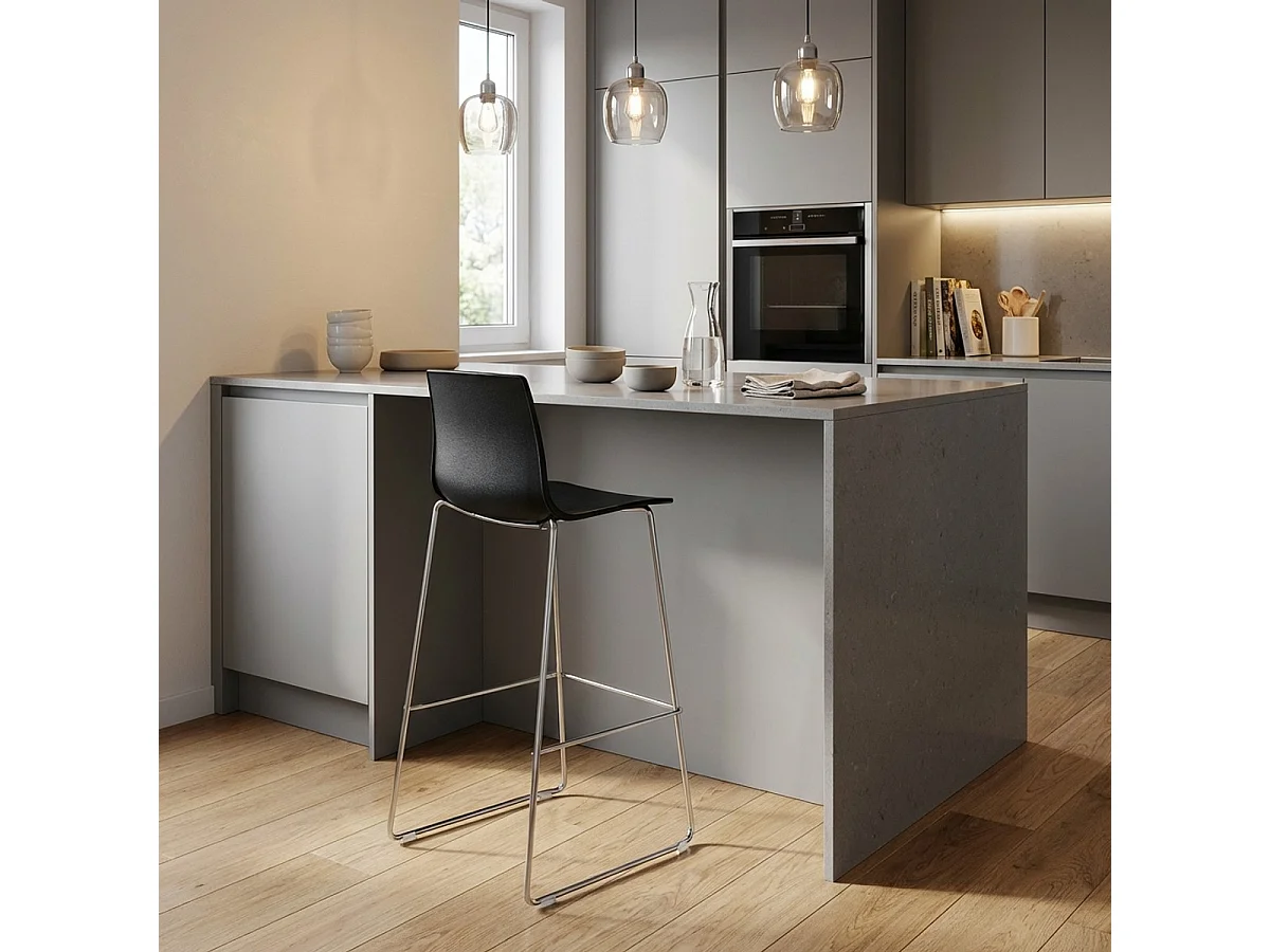 Tabouret de bar de cuisine Grand Soleil 74 cm design Imola Slitta - Noir