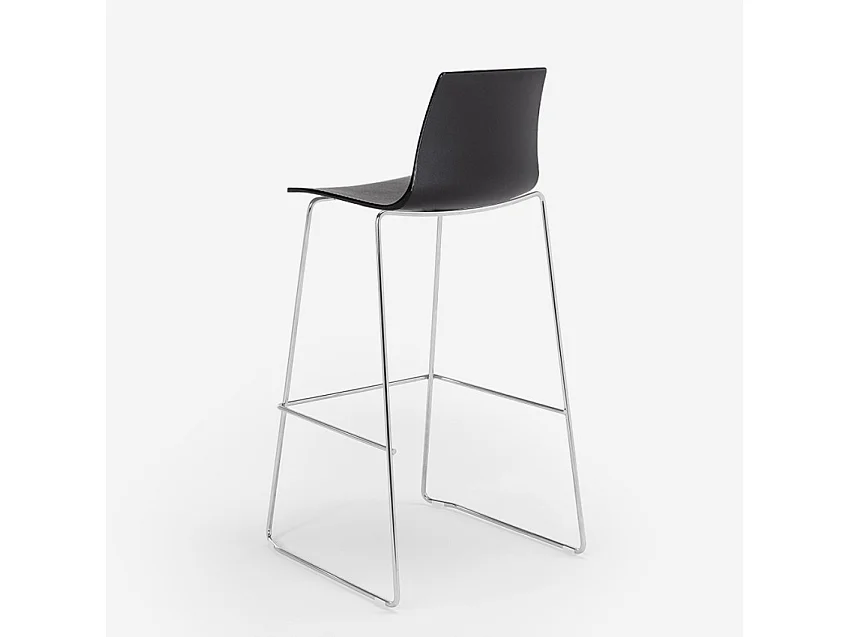 Tabouret de bar de cuisine Grand Soleil 74 cm design Imola Slitta - Noir