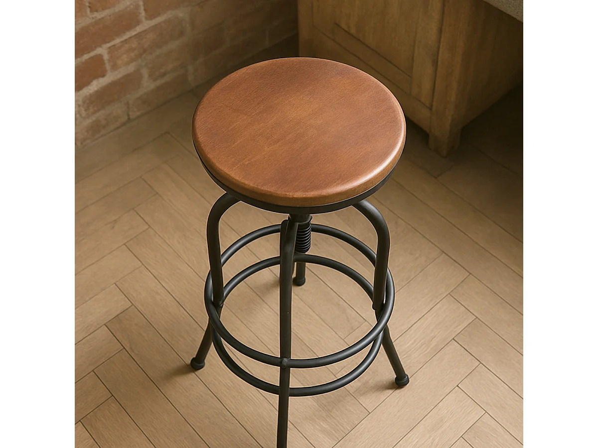 Barhocker verstellbar im Vintage-Stil mit Fußstütze Klom