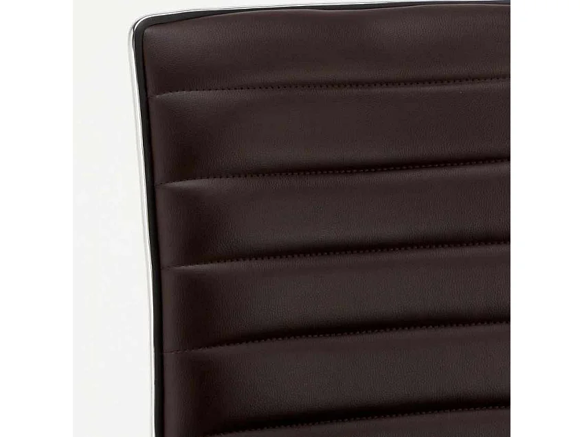 Taburete de bar cocina alto fijo giratorio ajustable con respaldo Detroit - Marrón