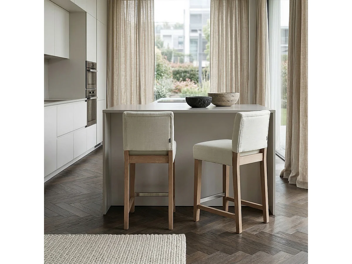 Tabouret haut en bois style Henriksdal pour bars et cuisines Comfort - Shabby Blanc