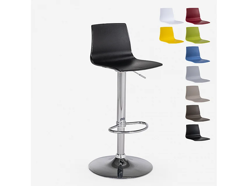 Höhenverstellbarer matter Designhocker Grand Soleil Imola Matt Küchenbar - Schwarz