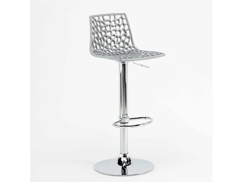 Barhocker mit Fußstütze Hoch Drehbar Höhenverstellbar für Küche Bar Grand Soleil Spider - Grau