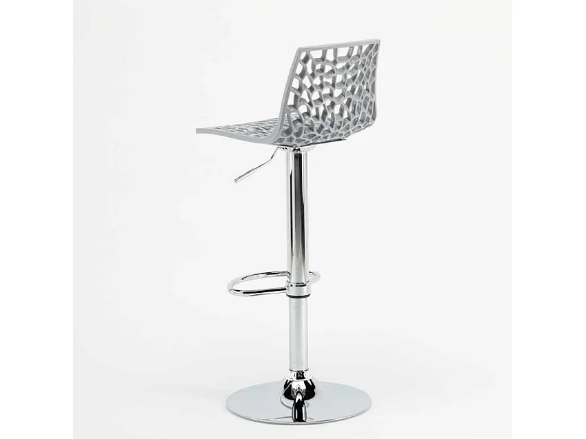 Barhocker mit Fußstütze Hoch Drehbar Höhenverstellbar für Küche Bar Grand Soleil Spider - Grau