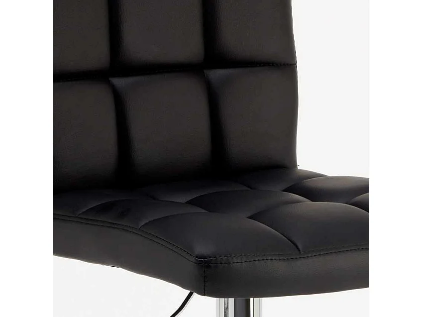 Taburete de cocina y bar alto giratorio ajustable con respaldo Atlanta - Negro