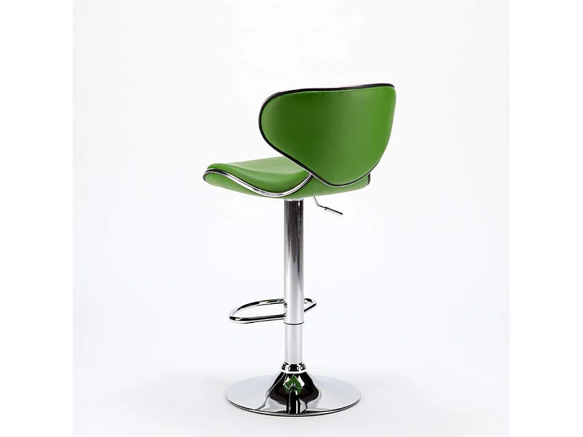 Taburete cocina y bar moderno giratorio cromado diseño Amarillo - Verde
