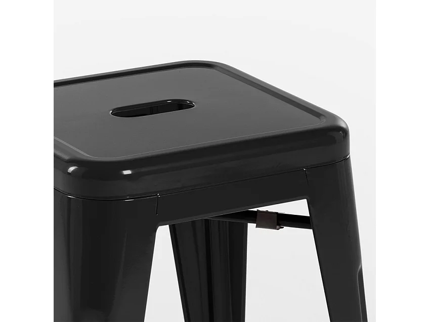 taburete de bar cocina metal estilo industrial steel rocket - Negro