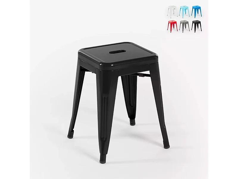 taburete de bar cocina metal estilo industrial steel rocket - Negro