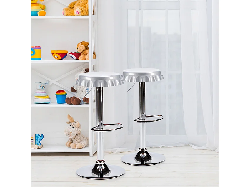 Hocker in Form eines Flaschenverschlusses Bar- und Küchendesign Dallas - Grau