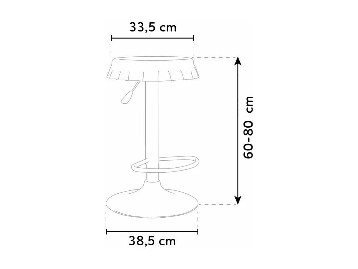 Hocker in Form eines Flaschenverschlusses Bar- und Küchendesign Dallas - Grau