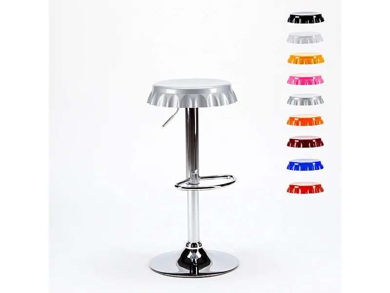 Hocker in Form eines Flaschenverschlusses Bar- und Küchendesign Dallas - Grau