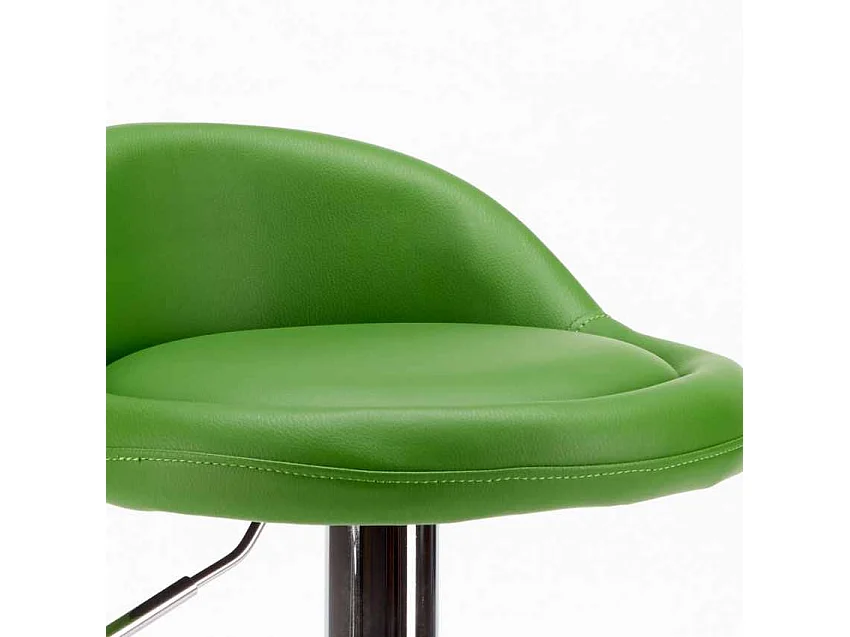 Taburete de cocina y bar alto cromado de cuero polipiel Baltimora - Verde
