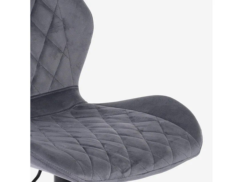 Taburete de barra de cocina ajustable moderno en tela de terciopelo Jersey. - Gris Oscuro