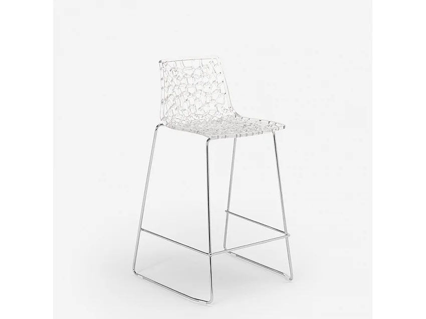 Grand Soleil Design Hocker für Küchenbar 64cm Mini Spider - Transparent