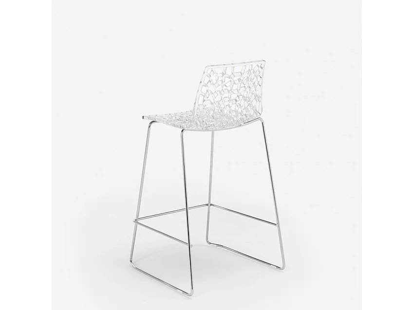 Grand Soleil Design Hocker für Küchenbar 64cm Mini Spider - Transparent