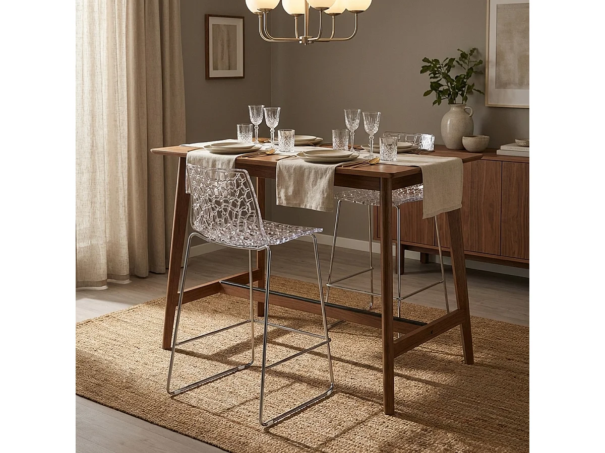 Tabouret de bar design Grand Soleil 64cm Mini Spider - Transparent