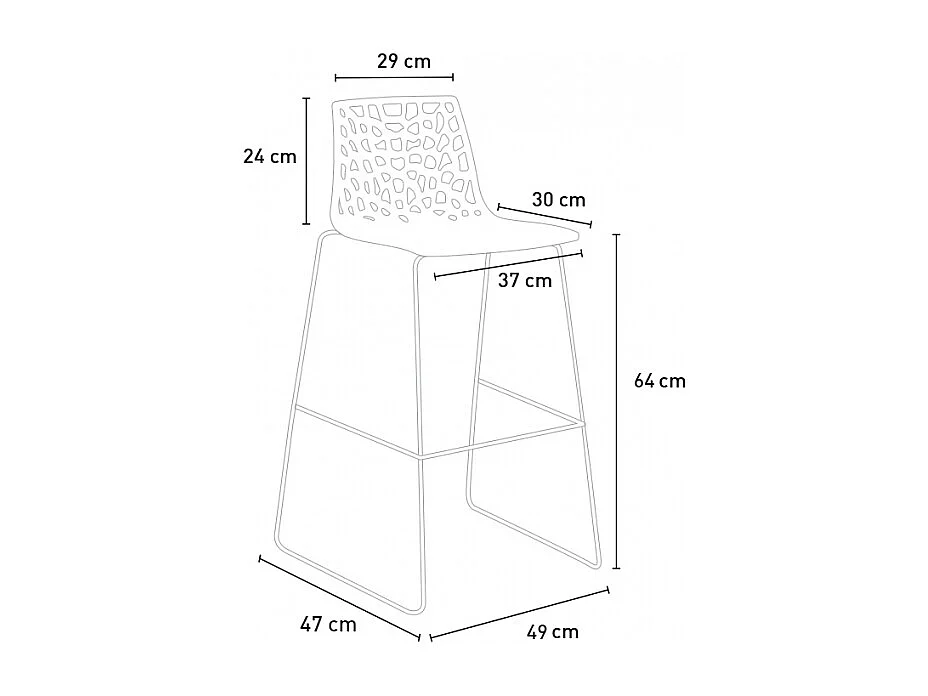 Tabouret de bar design Grand Soleil 64cm Mini Spider - Transparent
