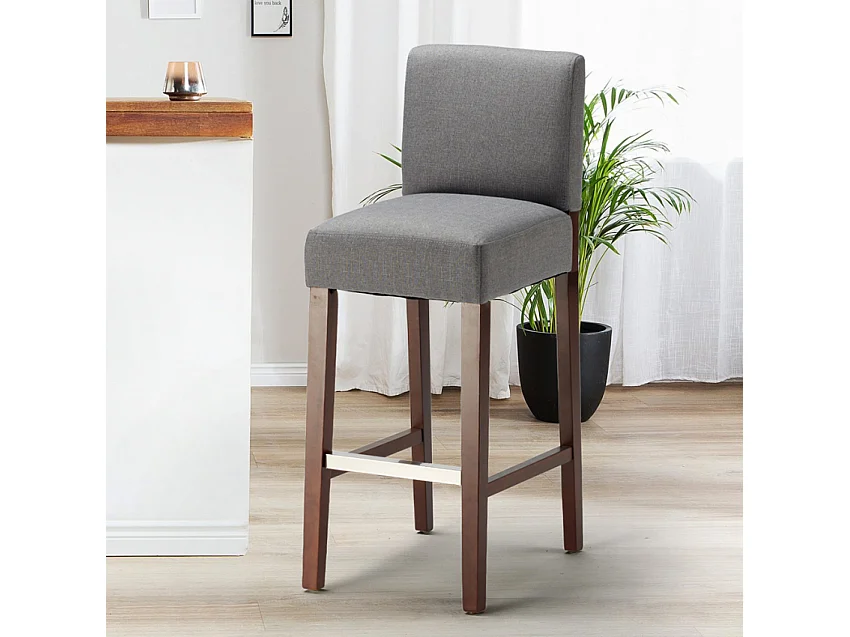 Barhocker Holzküche Design Hoch 74 cm Comfort XL - Grau