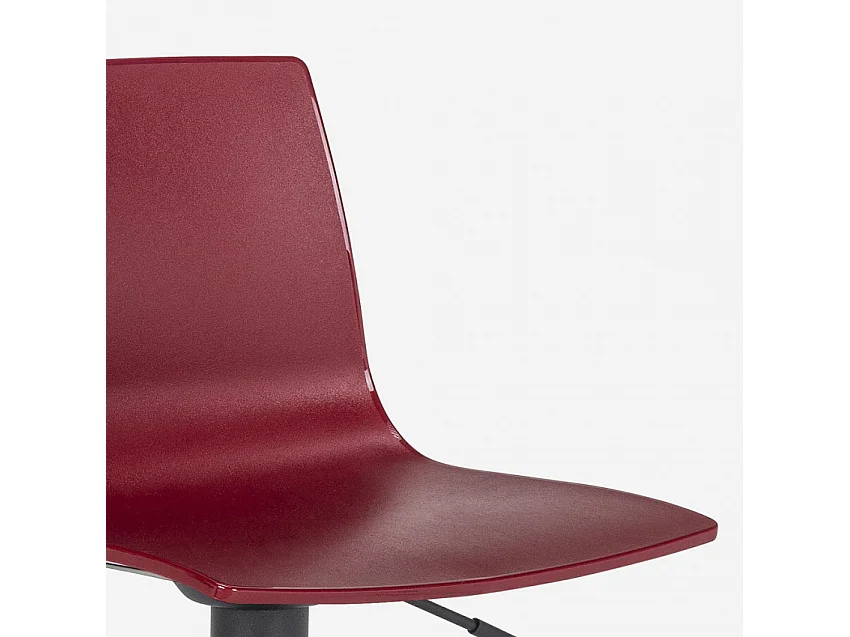 Design-Küchenbarhocker mit verstellbarem mattschwarzem Fuß Grand Soleil Imola Matt - Bordeaux