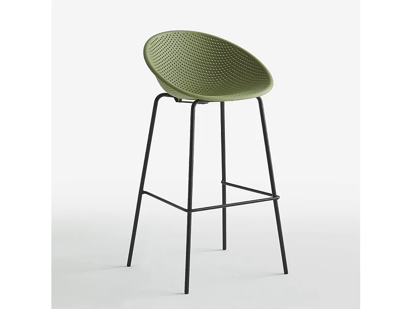 Taburete alto de diseño moderno para bar restaurante península cocina Flaund - Verde oscuro