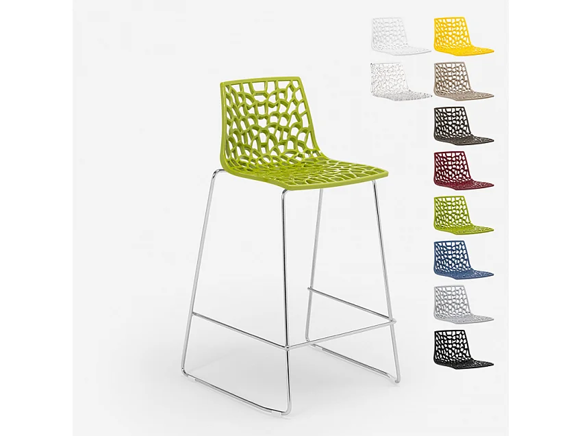 Grand Soleil Design Hocker für Küchenbar 64cm Mini Spider - Grün Anis