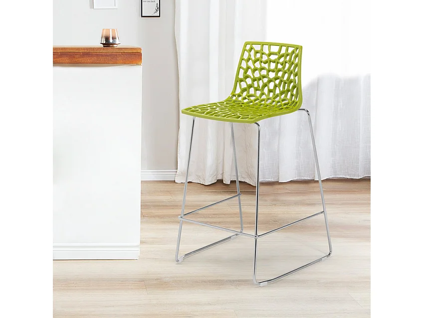 Grand Soleil Design Hocker für Küchenbar 64cm Mini Spider - Grün Anis