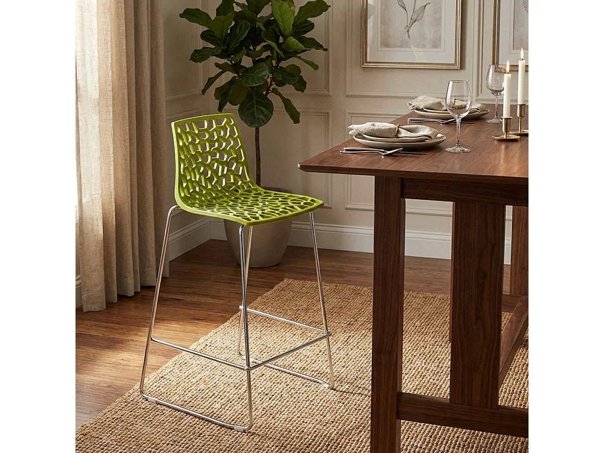 Tabouret de bar design Grand Soleil 64cm Mini Spider - Anis vert