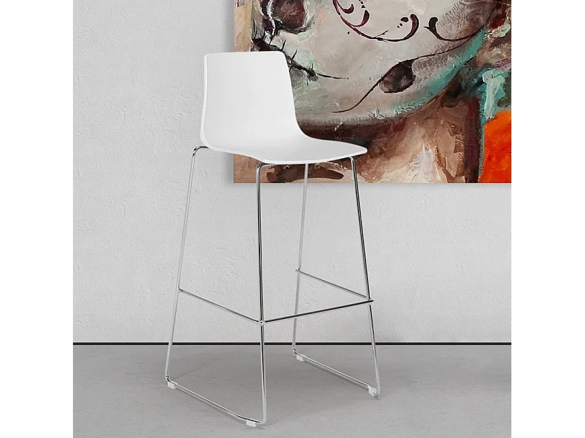 Grand Soleil Küchenbarhocker 74 cm Design Imola Slitta - Weiß