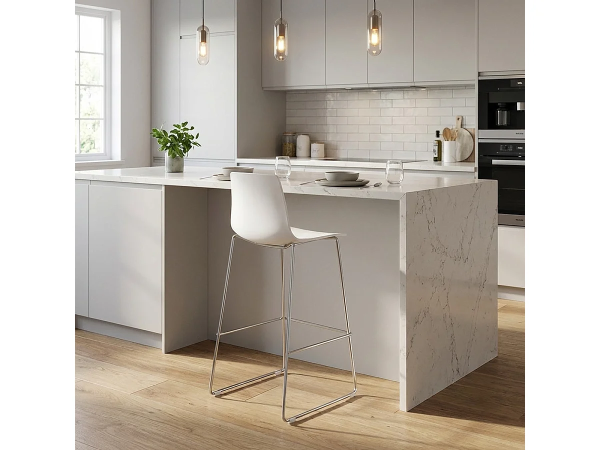 Tabouret de bar de cuisine Grand Soleil 74 cm design Imola Slitta - Blanc